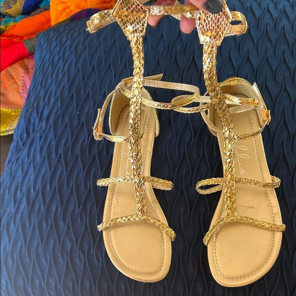 Ellie Shoes - NWOT Elegant Gold Strappy Sandals